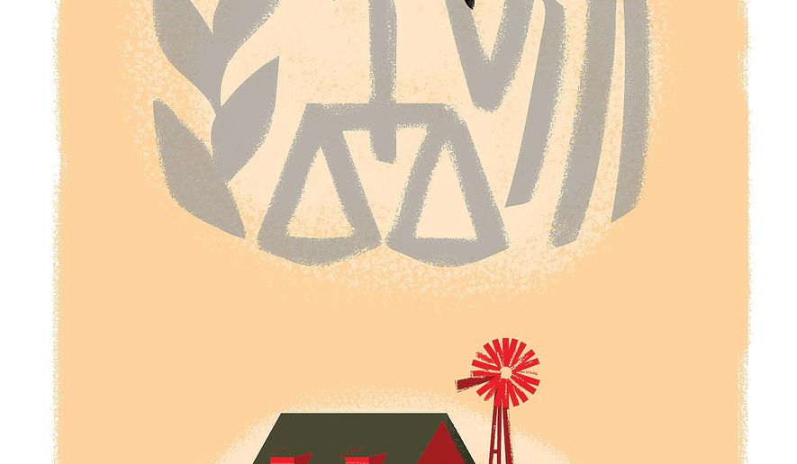 Illustration on the Reaganesque qualities of the new tax cut legislation by Linas Garsys/The Washington Times
