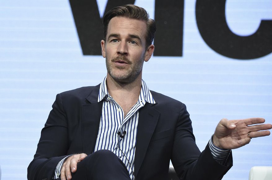 In this Friday, July 28, 2017, file photo, James Van Der Beek attends the "Viceland" panel during the A&E portion of the 2017 Summer TCA's at the Beverly Hilton Hotel in Beverly Hills, Calif. (Photo by Richard Shotwell/Invision/AP, File)