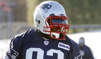 New England Patriots linebacker James Harrison runs through a drill during an NFL football team practice Wednesday, Dec. 27, 2017, in Foxborough, Mass. The Patriots signed the 39-year-old, five-time Pro Bowl linebacker after he was released Saturday by the Pittsburgh Steelers. (AP Photo/Bill Sikes)