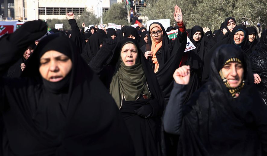 Iranian women have become symbolic leaders of the protests over the country&#39;s ailing economy. Americans preparing for the Women&#39;s March against President Trump have been mostly silent about their plight. (Associated Press)