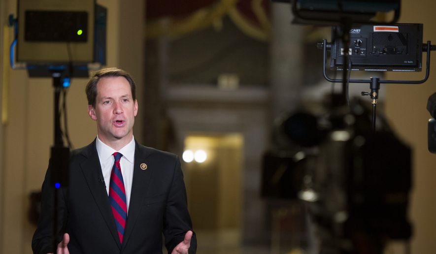 Rep. Jim Himes, Connecticut Democrat, participates in a television interview on Capitol Hill in Washington, in this Tuesday, May 2, 2017, file photo. (AP Photo/Cliff Owen) ** FILE **