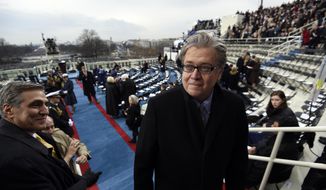 &quot;On behalf of our clients, legal notice was issued today to Stephen K. Bannon, that his actions of communicating regarding an upcoming book give rise to numerous legal claims including defamation by libel and slander, and breach of his written confidentiality and non-disparagement agreement with our clients. Legal action is imminent,&quot; Mr. Trump&#39;s attorney, reportedly said in a statement. (Saul Loeb, Pool via AP)