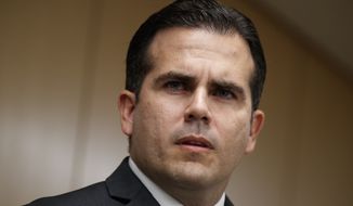 In this Nov. 13, 2017, file photo, Puerto Rico Gov. Ricardo Rossello speaks during a news conference, in Washington. In a news conference in Washington, D.C., on Jan. 10, 2018, Mr. Rossello called on Congress to grant statehood to the island commonwealth. (AP Photo/Evan Vucci, File)