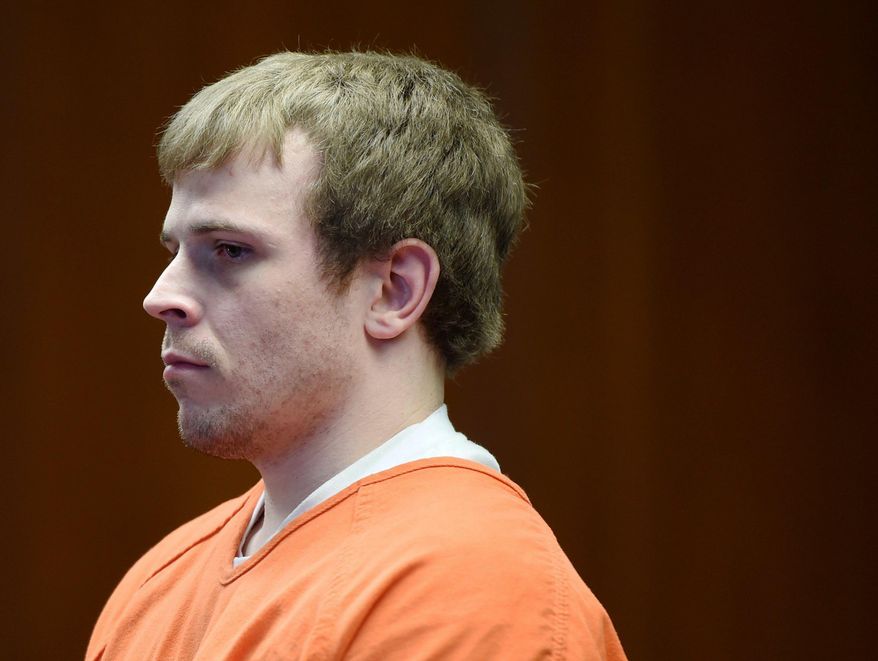 Scott Jurewicz appears for sentencing in front of Jackson County Circuit Court Judge Thomas Wilson on Thursday, Jan. 4, 2018. Jurewicz was sentenced to life in prison without parole in the in the March 2015 death of 18-month-old Brenden Hartranft. (J. Scott Park/Jackson Citizen Patriot via AP)