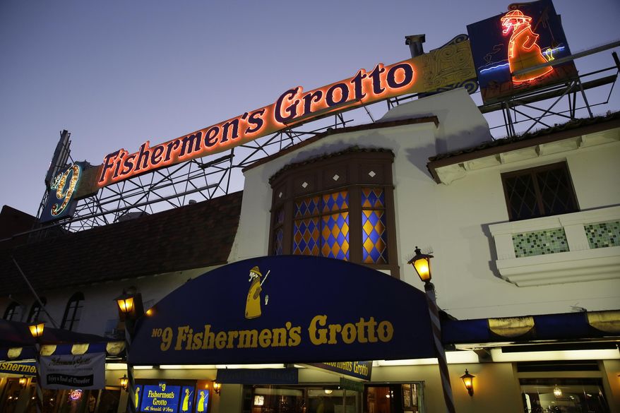 FILE - This Nov. 10, 2015 file photo shows a restaurant along Fisherman's Wharf in San Francisco. A federal grand jury Thursday, Jan. 4, 2017, indicted a California man on charges of plotting to use homemade bombs during a Christmas Day attack on San Francisco's Pier 39. The indictment says 26-year-old Everitt Aaron Jameson intended to use pipe bombs to funnel people into an area of the popular tourist destination in order to shoot them. It keeps the original charge of attempting to aid a terrorist organization. (AP Photo/Eric Risberg, File)