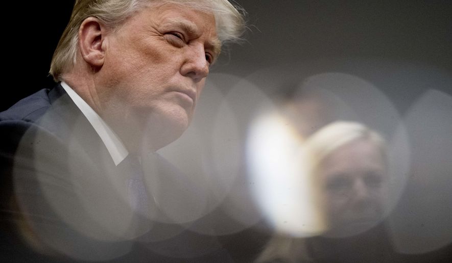 President Donald Trump listens during a meeting with Republican Senators on immigration in the Roosevelt Room at the White House, Thursday, Jan. 4, 2018, in Washington. (AP Photo/Andrew Harnik)