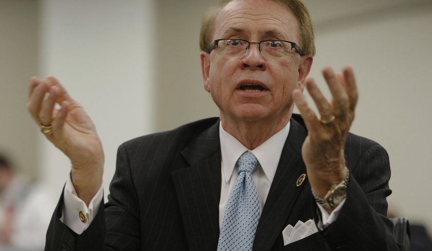 FILE- This Jan. 26, 2010 file photo shows Rep. Jody Richards, D-Bowling Green, talking during the legislative session in Frankfort, Ky. Richards announced Monday, Jan. 8, 2018 that he will not seek re-election this year. (AP Photo/Ed Reinke, File)
