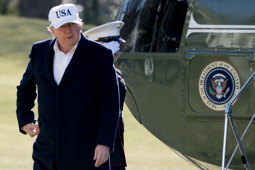 In this file photo, President Donald Trump steps off Marine One on the South Lawn as he arrives at the White House in Washington, Sunday, Jan. 7, 2018, after traveling from Camp David, Md. (AP Photo/Andrew Harnik)