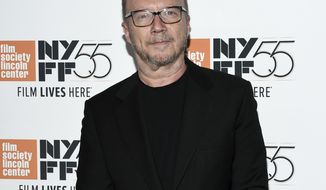FILE - In this Oct. 5, 2017 file photo, director Paul Haggis attends the world premiere of &amp;quot;Spielberg&amp;quot;, during the 55th New York Film Festival in New York. Haggis has resigned as Chair of the Board of the charity he founded, Artists for Peace and Justice. The organization says Wednesday that Haggis’ resignation was accepted on Jan 4, one day before The Associated Press published accounts from three women alleging sexual misconduct from the Oscar-winning filmmaker.  (Photo by Evan Agostini/Invision/AP, File)