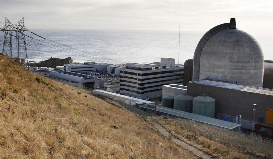 FILE - This Nov. 3, 2008, file photo shows one of Pacific Gas and Electric's Diablo Canyon Power Plant's nuclear reactors in Avila Beach, Calif. California utility regulators approved an agreement Thursday, Jan. 11, 2018, to retire the state's last nuclear power-plant. Thursday's vote by the California Public Utilities Commission was unanimous, and ratifies a 2016 deal for the nuclear plant's mothballing. (AP Photo/Michael A. Mariant, File)
