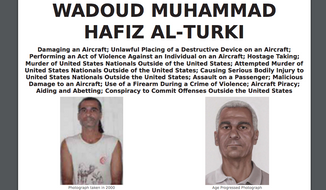An FBI poster showing an age-progression image for Wadoud Muhammad Hafiz al-Turki, one of four alleged Pan Am Flight 73 hijackers at large. (FBI.gov)