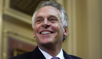 Virginia Gov. Terry McAuliffe delivers his final &amp;quot;State of the Commonwealth&amp;quot; address to the General Assembly at the Capitol in Richmond, Va., Wednesday, Jan. 10, 2018. (Bob Brown/Richmond Times-Dispatch via AP) **FILE**