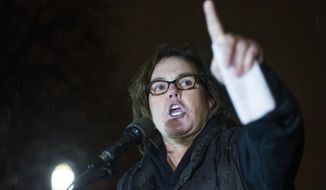 Rosie O&#39;Donnell speaks at a rally calling for resistance to President Donald Trump in Lafayette Park in front of the White House in Washington, prior the president&#39;s address to a joint session of Congress, Tuesday, Feb. 28, 2017. (AP Photo/Cliff Owen) **FILE**