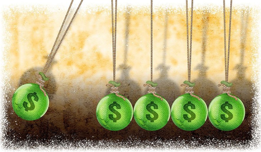 Perpetual Motion Money Machine Illustration by Greg Groesch/The Washington Times