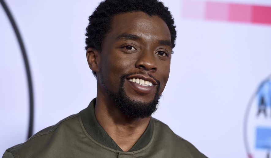 FILE - In this Sunday, Nov. 19, 2017 file photo, Chadwick Boseman arrives at the American Music Awards at the Microsoft Theater in Los Angeles. Mary J. Blige, Sterling K. Brown, Issa Rae and Boseman will be among the presenters at the upcoming NAACP Image Awards. Numerous other stars, including actors Michael B. Jordan, Terry Crews, Yara Shahidi and "Get Out" star Daniel Kaluuya are also scheduled to present during the ceremony, Monday, Jan. 15, 2018, which honors entertainers and writers of color. (Photo by Jordan Strauss/Invision/AP, File)