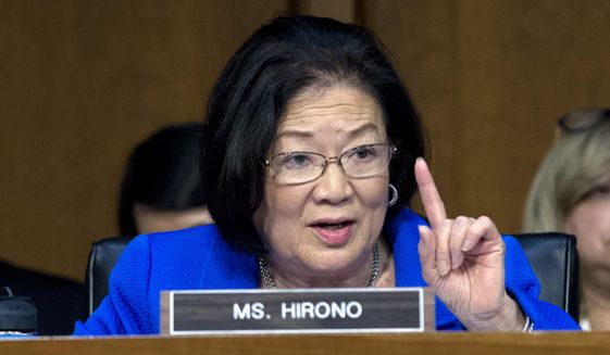 Sen. Mazie Hirono, D-Hawaii, questions Homeland Security Secretary Kirstjen Nielsen during a Senate Judiciary Committee hearing on Capitol Hill on Tuesday, Jan. 16, 2018, in Washington. (AP Photo/Jose Luis Magana) ** FILE **