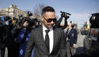 Michael &quot;The Situation&quot; Sorrentino, one of the former stars of the &quot;Jersey Shore&quot; reality TV show, is swarmed by reporters while leaving the Martin Luther King, Jr., Federal Courthouse after a hearing, Friday, Jan. 19, 2018, in Newark, N.J. Sorrentino pleaded guilty to one count of tax evasion and admitted concealing his income in 2011 by making cash deposits in amounts that wouldn&#39;t trigger federal reporting requirements. He and his brother, Marc, were charged in 2014 and again last year with multiple counts related to nearly $9 million in income from the show. (AP Photo/Julio Cortez)