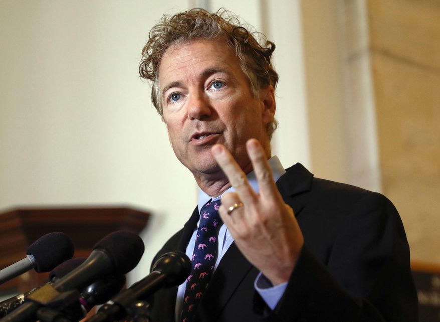Sen. Rand Paul, R-Ky., speaks during a news conference on Capitol Hill in Washington, in this Sept. 25, 2017, file photo. (AP Photo/Pablo Martinez Monsivais) ** FILE **
