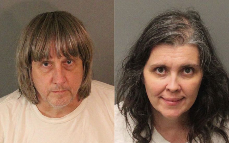 These undated photos provided by the Riverside County Sheriff&#39;s Department show David Allen Turpin, left, and Louise Anna Turpin. More than $120,000 has been donated to help 13 siblings in California who authorities say were kept chained to beds for months by their parents, the Turpins, and starved so much that their growth was stunted. (Riverside County Sheriff&#39;s Department via AP, File)