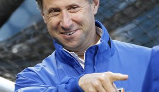 FILE - In this Oct. 5, 2016, file photo, New York Mets Chief Operating Officer Jeff Wilpon during batting practice before a National League wild-card baseball game against the San Francisco Giants, in New York. Wilpon defended the team&#39;s offseason spending, saying more moves are likely before opening day and during the season. (AP Photo/Kathy Willens, File)