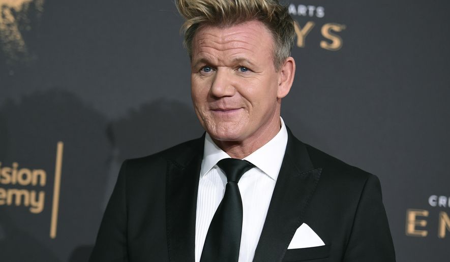 In this Sept. 9, 2017, file photo, celebrity chef Gordon Ramsay arrives at night one of the Creative Arts Emmy Awards at the Microsoft Theater in Los Angeles. (Photo by Richard Shotwell/Invision/AP, File)