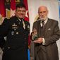 Col. Andrew O. Hall with Google&#39;s Vinton G. Cerf, co-designer of the TCP/IP protocols and the architecture of the Internet, a keynote speaker at CyCon U.S. in November 2017. U.S. Army photo by Clare Blackmon.