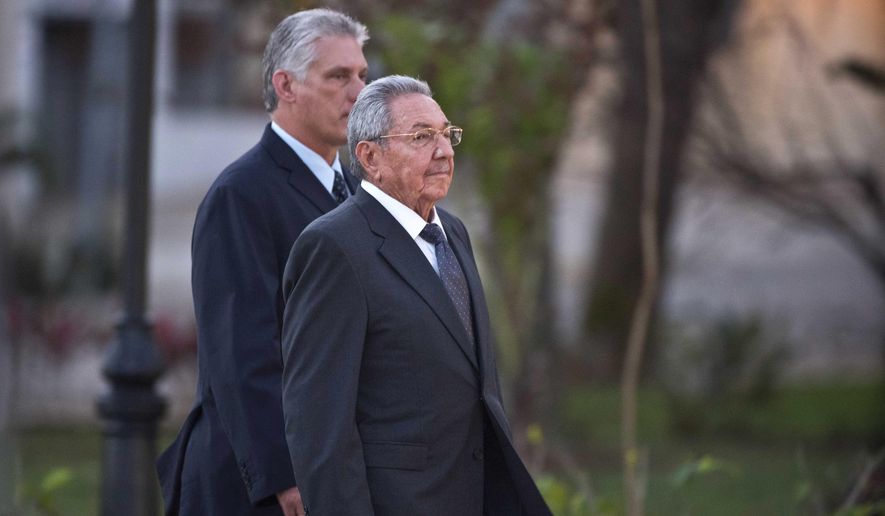 Cuban Vice President Miguel Diaz-Canel (left) is the long-presumed successor to President Raul Castro, but it is unclear how much power he will have with Mr. Castro still leading the nation&#39;s Communist Party. (Associated Press/File)
