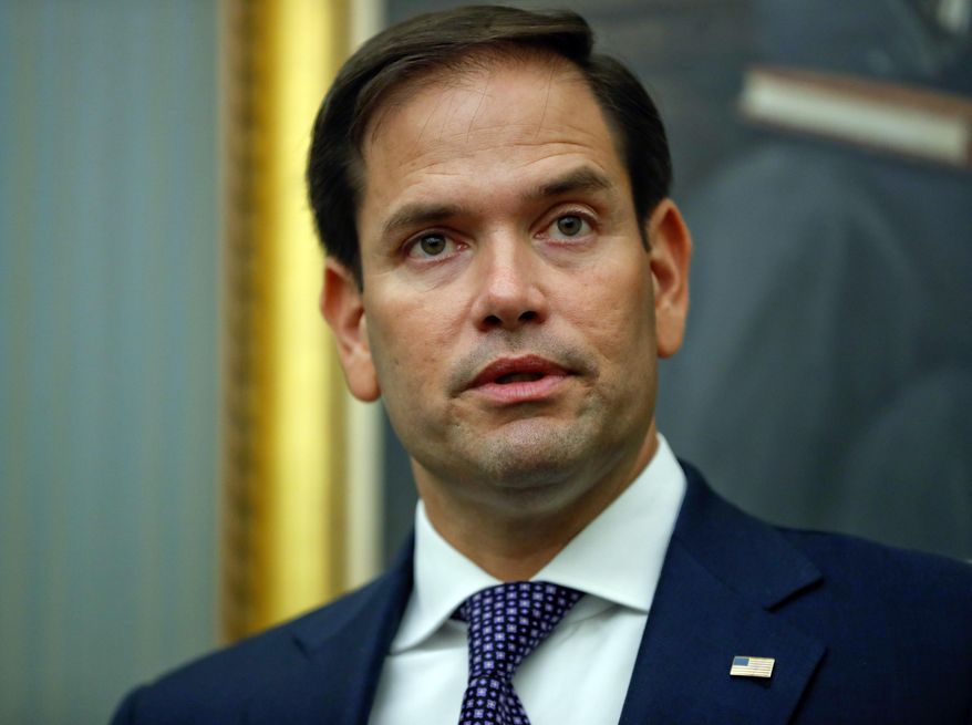 FILE - In this Sept. 26, 2017, file photo, Sen. Marco Rubio, R-Fla., speaks during a news conference on Capitol Hill in Washington. Rubio said Saturday, Jan. 27, 2018, that he has fired his chief of staff after getting reports of "improper conduct" with staffers. Rubio said he had "sufficient evidence to conclude that while employed by this office, my chief of staff had violated office policies regarding proper relations between a supervisor and their subordinates." He offered few details. (AP Photo/Pablo Martinez Monsivais, File)