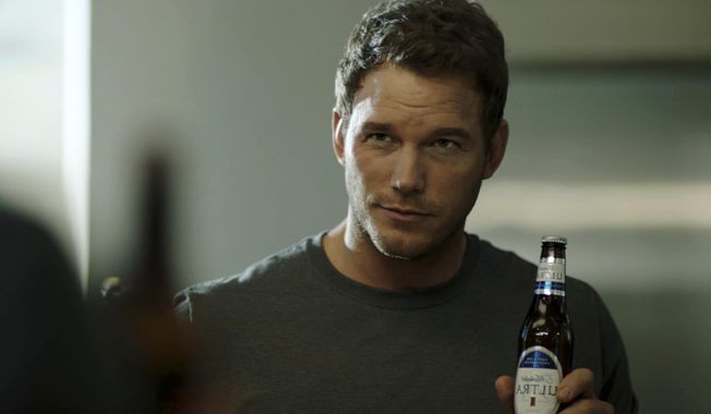 This image released by Anheuser-Busch shows actor Chris Pratt in a scene from a Michelob Ultra commercial. Pratt, the star of the “Jurassic World” and “Guardians of the Galaxy” film franchises, will make his advertising debut Super Bowl Sunday in a pair of commercials for the light beer. (Anheuser-Busch via AP)