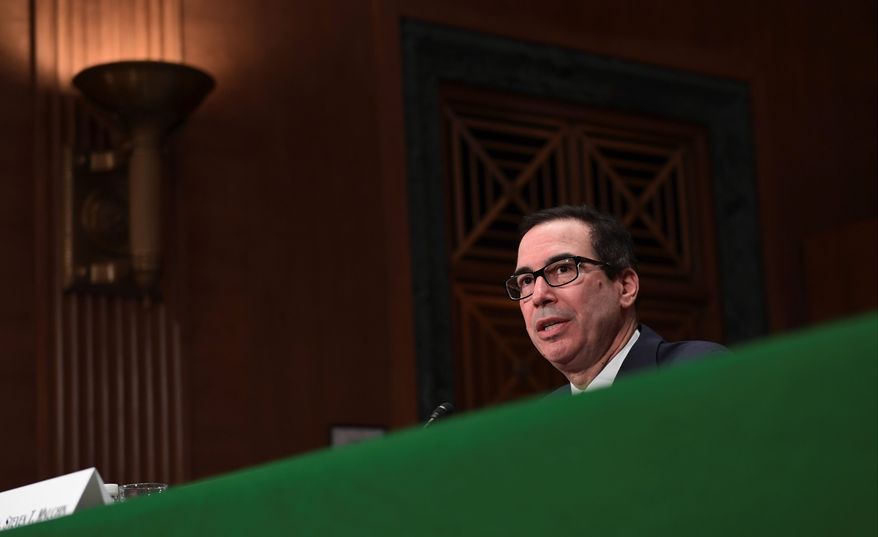 Treasury Secretary Steven Mnuchin said there are aspects of a national online sales tax that the president "likes a lot." (Associated Press)