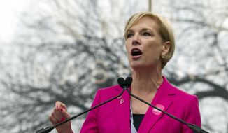 President Planned Parenthood Federation of America Cecile Richards speak to the crowd during the women&#39;s march rally, Saturday, Jan. 21, 2017, in Washington. (AP Photo/Jose Luis Magana) ** FILE **