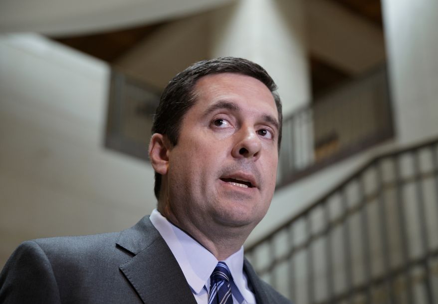 House Intelligence Committee Chairman Devin Nunes, R-Calif., speaks to reporters on Capitol Hill in Washington, Friday, March 24, 2017. Nunes said Friday that Paul Manafort, the former campaign chairman for President Donald Trump, volunteered to be interviewed by committee members. (AP Photo/J. Scott Applewhite)