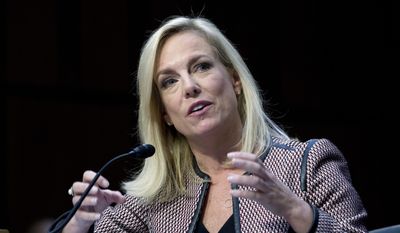 Homeland Security Secretary Kirstjen Nielsen testifies before the Senate Judiciary Committee in Capitol Hill, Tuesday, Jan. 16, 2018, in Washington. Kirstjen said she “did not hear” President Donald Trump use a certain vulgarity to describe African countries, but she doesn’t “dispute the president was using tough language.”  ( AP Photo/Jose Luis Magana)