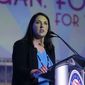 Michigan Republican Party Chairman Ronna Romney McDaniel addresses attendees during the 2016 Mackinac Republican Leadership Conference, Friday, Sept. 18, 2015, in Mackinac Island, Mich. (AP Photo/Carlos Osorio)