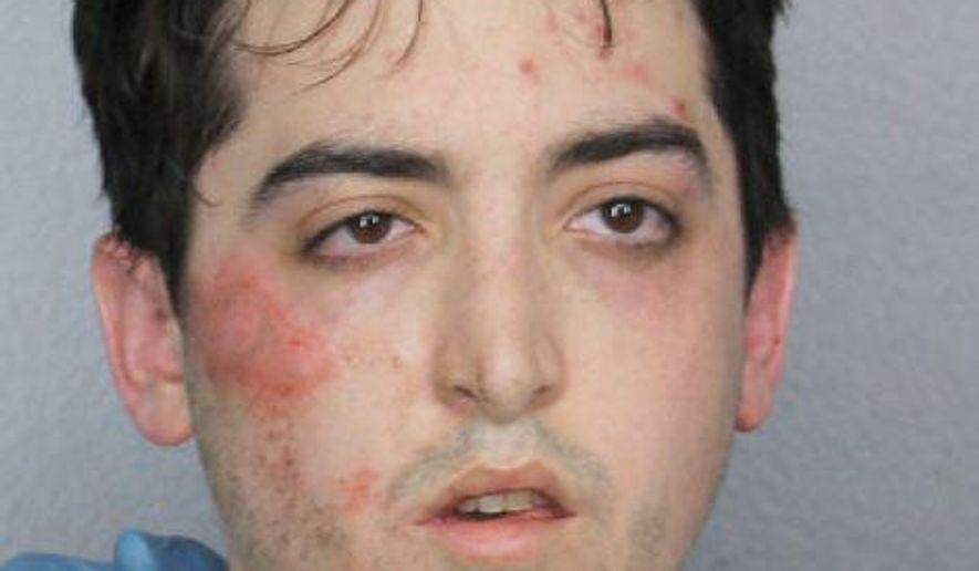 This photo provided by Broward County Sheriff's Office shows Alexander Sperber. A federal judge in Florida has ruled that Sperber., who robbed a bank, stripped naked and ran down the street throwing stolen money into the air is so severely mentally ill, he can't be held responsible for the crime. Chief U.S. District Judge K. Michael Moore found Sperber not guilty by reason of insanity following a 25-minute trial on Wednesday, Jan. 31, 2018. Sperber will remain jailed while receiving mental health treatment. (Broward County Sheriff's Office/ South Florida Sun-Sentinel via AP)