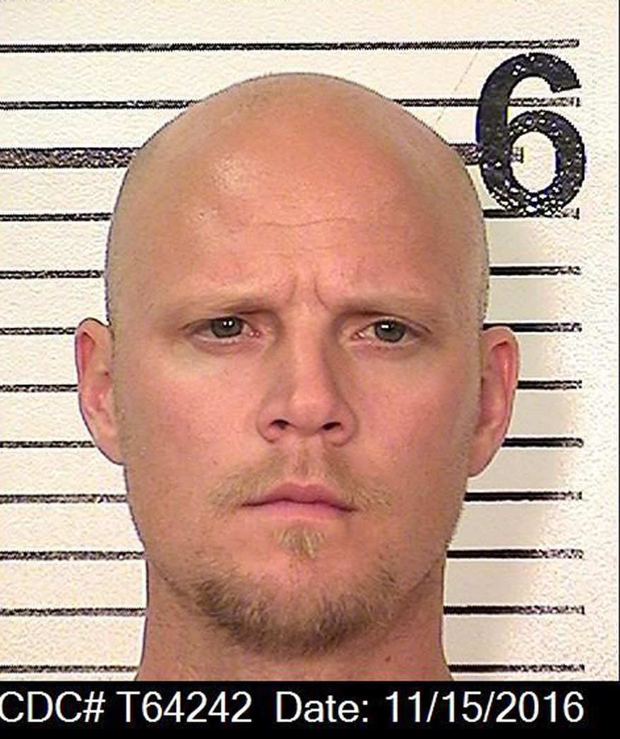 This Nov. 15, 2016 prison identification photo provided by the California Department of Corrections and Rehabilitation shows inmate Aaron Glynn. Officials say a Sacramento Skinhead street gang member is suspected in the slaying of a fellow white inmate in a California state prison. The death Thursday, Feb. 1, 2018, of 36-year-old Glynn at Calipatria State Prison is the second prison slaying in less than a month with known white supremacist connections. (Department of Corrections and Rehabilitation via AP)