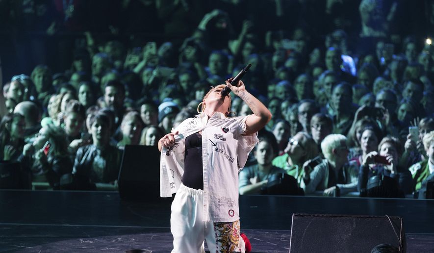 Pink performs at The Armory on Friday, Feb. 2, 2018, in Minneapolis. (Photo by Michael Zorn/Invision/AP)