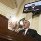 Rep. Brad Wenstrup, R-Ohio, a member of the House Committee on Veterans&#39; Affairs, questions officials from the Department of Veterans Affairs about allegations of gross mismanagement and misconduct at VA hospitals possibly leading to patient deaths, on Capitol Hill in Washington, Wednesday, May 28, 2014. (AP Photo/J. Scott Applewhite)