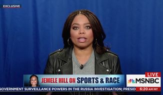 ESPN sportswriter Jemele Hill claimed Sunday morning that President Trump often uses &quot;racial pornography&quot; to fire up his base. (MSNBC)