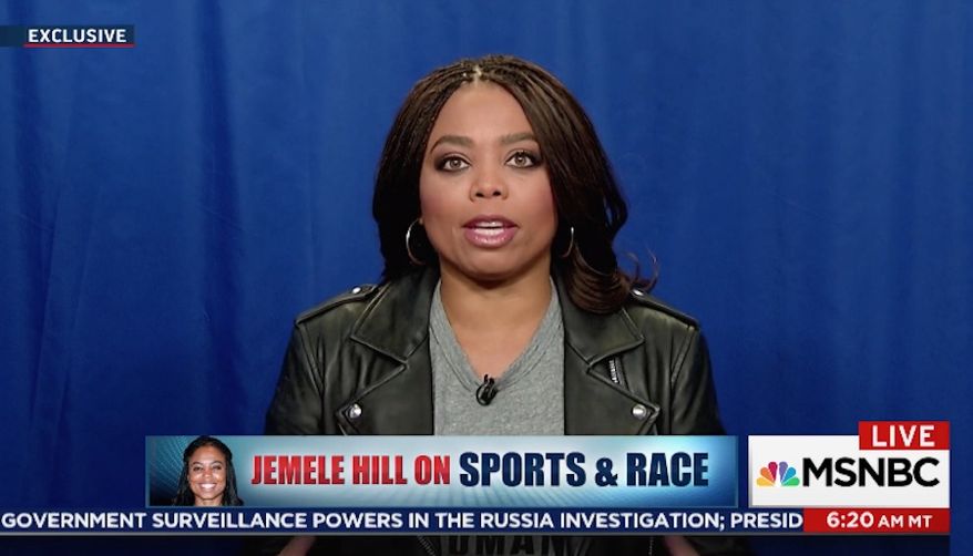 ESPN sportswriter Jemele Hill claimed Sunday morning that President Trump often uses &quot;racial pornography&quot; to fire up his base. (MSNBC)