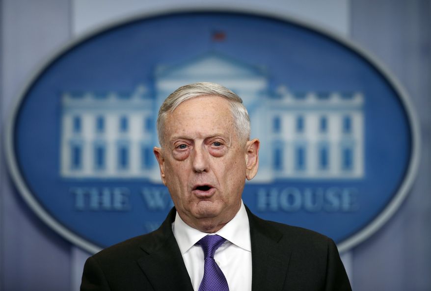 Defense Secretary Jim Mattis speaks during the daily press briefing at the White House, in Washington, Wednesday, Feb. 7, 2018. (AP Photo/Carolyn Kaster)