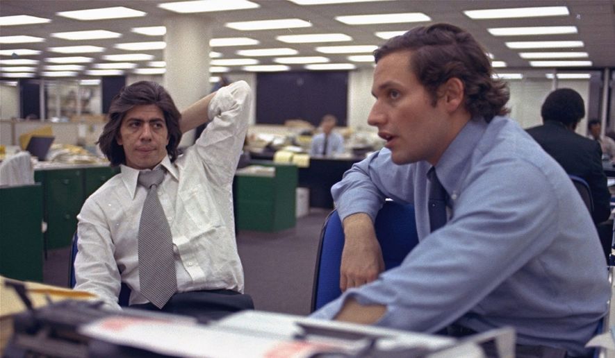 Washington Post reporters Bob Woodward, right, and Carl Bernstein photographed May 7, 1973. (Associated Press) ** FILE **