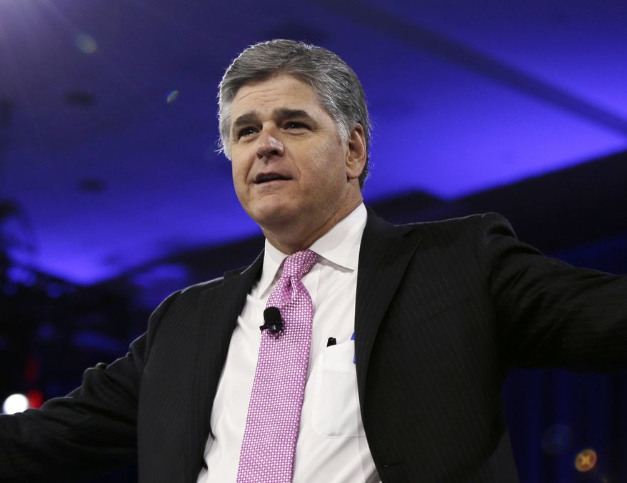 Sean Hannity of Fox News arrives in National Harbor, Maryland, March 4, 2016. (AP Photo/Carolyn Kaster) ** FILE **