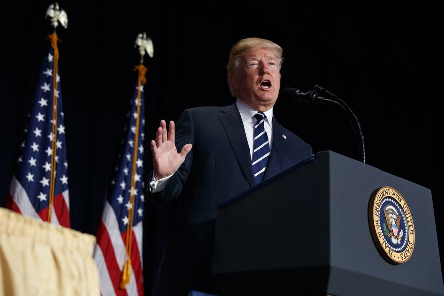 President Donald Trump speaks during the National Prayer Breakfast, Thursday, Feb. 8, 2018, in Washington. (AP Photo/Evan Vucci)