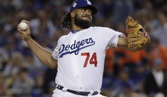 FILE - In this Nov. 1, 2017, file photo, Los Angeles Dodgers&#39; Kenley Jansen throws during the seventh inning of Game 7 of baseball&#39;s World Series against the Houston Astros in Los Angeles. Jansen remains one of the best closers in the game. (AP Photo/Matt Slocum) ** FILE **