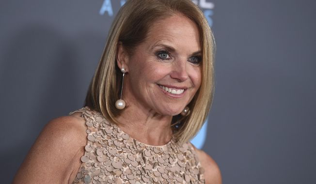 FILE - In this Jan. 11, 2018 file photo, Katie Couric poses in the press room at the 23rd annual Critics&#x27; Choice Awards in Santa Monica, Calif. Couric has apologized for comments that she made during NBC&#x27;s coverage of the Olympics opening ceremony that the Dutch are so successful in speed skating because skates have been used as a form of transportation when canals freeze in the Netherlands. (Photo by Jordan Strauss/Invision/AP, File)