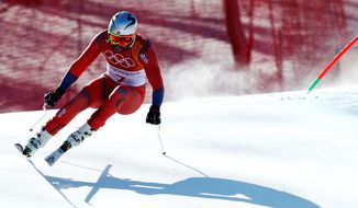 Norway&#39;s Aksel Lund Svindal skis during the men&#39;s downhill at the 2018 Winter Olympics in Jeongseon, South Korea, Thursday, Feb. 15, 2018. (AP Photo/Patrick Semansky) (ASSOCIATED PRESS PHOTOGRAPHS)