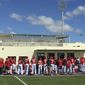 The Washington Nationals gather during spring training baseball, Thursday, Feb. 15, 2018, in West Palm Beach, Fla. (Ap Photo/Mike Fitzpatrick)
