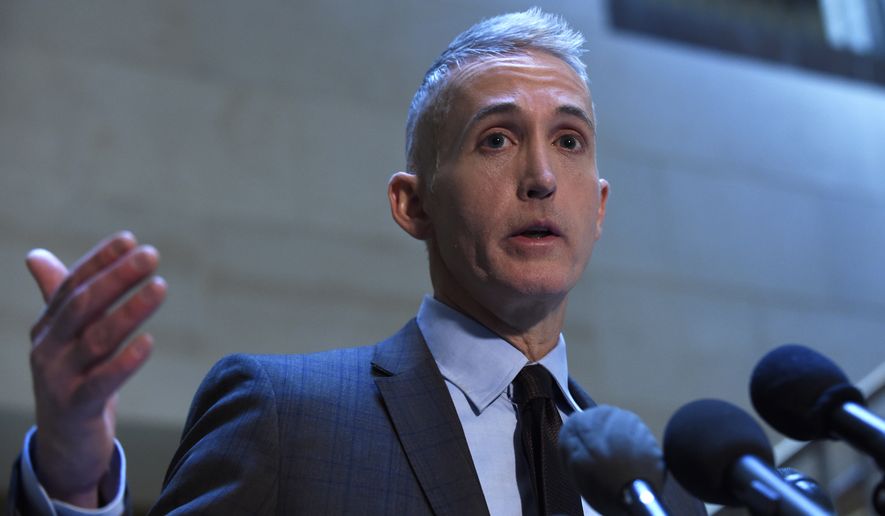 In this Jan. 6, 2016 file photo, House Benghazi Committee Chairman Rep. Trey Gowdy, R-S.C. speaks to reporters on Capitol Hill in Washington. (AP Photo/Susan Walsh, File)