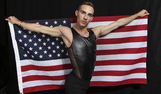 United States Olympic Winter Games figure skater Adam Rippon poses for a portrait at the 2017 Team USA Media Summit Monday, Sept. 25, 2017, in Park City, Utah. (AP Photo/Rick Bowmer)